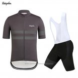 2019 Maillot Cyclisme Rapha Fonce Gris Manches Courtes et Cuissard