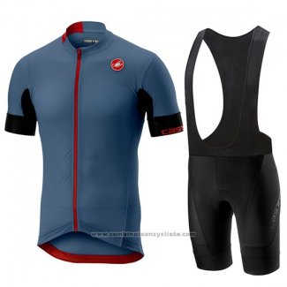 2019 Maillot Cyclisme Castelli Aero Race Bleu Manches Courtes et Cuissard