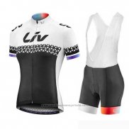 2019 Maillot Cyclisme Femme Liv Noir Blanc Manches Courtes et Cuissard