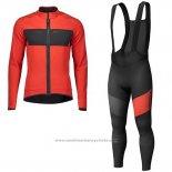 2019 Maillot Cyclisme Scott RC FF Rouge Noir Manches Longues et Cuissard