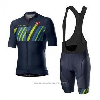 2020 Maillot Cyclisme Castelli Noir Vert Manches Courtes et Cuissard