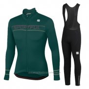 2020 Maillot Cyclisme Femme Sportful Vert Manches Longues et Cuissard