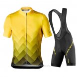 2020 Maillot Cyclisme Mavic Jaune Noir Manches Courtes et Cuissard