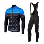 2020 Maillot Cyclisme Nalini Bleu Noir Manches Longues et Cuissard