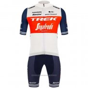 2020 Maillot Cyclisme Trek Segafredo Blanc Profond Bleu Manches Courtes et Cuissard