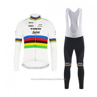 2020 Maillot Cyclisme UCI Mondo Champion Trek Segafredo Manches Longues et Cuissard