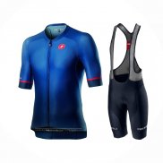 2021 Maillot Cyclisme Castelli Profond Noir Bleu Manches Courtes et Cuissard