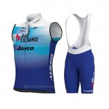 2022 Gilet Coupe-vent Bike Exchange Bleu Manches Courtes et Cuissard