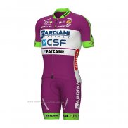 2022 Maillot Cyclisme Bardiani Csf Violet Manches Courtes et Cuissard