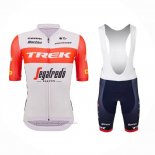 2023 Maillot Cyclisme Trek Segafredo Orange Blanc Manches Courtes et Cuissard