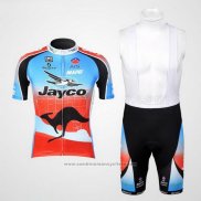 Maillot Cyclisme Jayco Azur et Rouge Manches Courtes et Cuissard