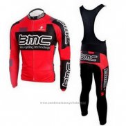 2010 Maillot Cyclisme BMC Rouge Manches Longues et Cuissard