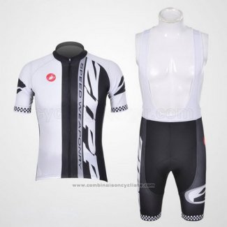 2011 Maillot Cyclisme Castelli Blanc et Noir Manches Courtes et Cuissard