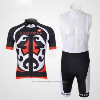 2011 Maillot Cyclisme Castelli Rouge et Noir Manches Courtes et Cuissard