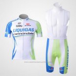 2011 Maillot Cyclisme Liquigas Cannondale Blanc et Vert Manches Courtes et Cuissard