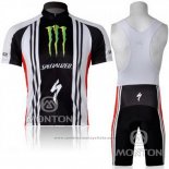 2011 Maillot Cyclisme Specialized Blanc et Noir Manches Courtes et Cuissard