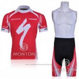 2011 Maillot Cyclisme Specialized Blanc et Rouge Manches Courtes et Cuissard