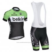 2014 Maillot Cyclisme Belkin Vert et Noir Manches Courtes et Cuissard