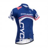 2014 Maillot Cyclisme Fox Cyclingbox Bleu Manches Courtes et Cuissard