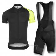 2016 Maillot Cyclisme Assos Noir et Jaune Manches Courtes et Cuissard