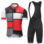 2016 Maillot Cyclisme Castelli Rouge et Noir Manches Courtes et Cuissard