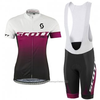 2016 Maillot Cyclisme Femme Scott Rouge et Blanc Manches Courtes et Cuissard