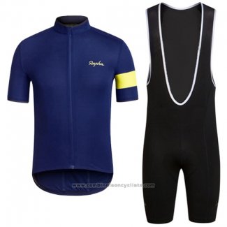 2016 Maillot Cyclisme Rapha Bleu et Noir Manches Courtes et Cuissard