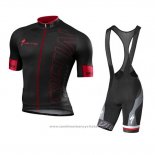 2016 Maillot Cyclisme Specialized Fonce Rouge et Noir Manches Courtes et Cuissard