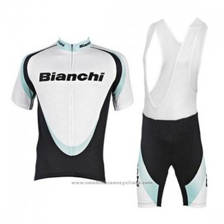 2017 Maillot Cyclisme Bianchi Blanc Manches Courtes et Cuissard