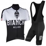 2017 Maillot Cyclisme Bianchi Milano Noir Manches Courtes et Cuissard