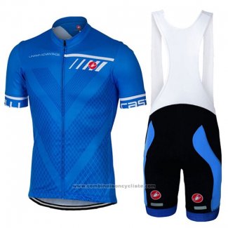 2017 Maillot Cyclisme Castelli Bleu Manches Courtes et Cuissard