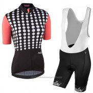 2017 Maillot Cyclisme Femme Nalini Optical Noir et Orange Manches Courtes et Cuissard