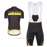 2017 Maillot Cyclisme Look Pro Equipo Noir et Jaune Manches Courtes et Cuissard