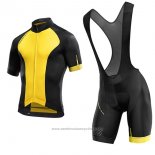 2017 Maillot Cyclisme Mavic Jaune et Noir Manches Courtes et Cuissard