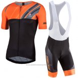 2017 Maillot Cyclisme Nalini Roma Noir et Orange Manches Courtes et Cuissard