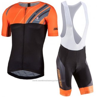 2017 Maillot Cyclisme Nalini Roma Noir et Orange Manches Courtes et Cuissard