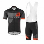 2017 Maillot Cyclisme Scott Gris et Noir Manches Courtes et Cuissard