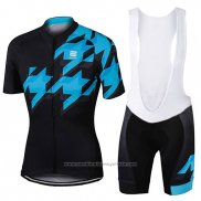 2017 Maillot Cyclisme Sportful Noir et Bleu Manches Courtes et Cuissard