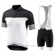 2018 Maillot Cyclisme Bianchi Noir et Blanc Manches Courtes et Cuissard