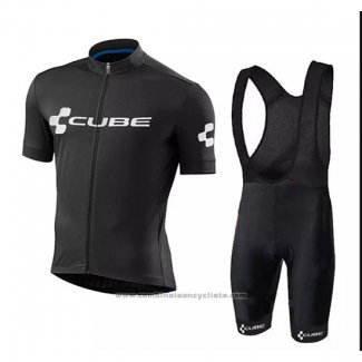 2018 Maillot Cyclisme Cube Noir Manches Courtes et Cuissard