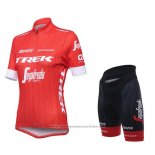 2018 Maillot Cyclisme Femme Trek Segafredo Rouge Manches Courtes et Cuissard