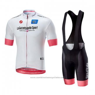 2018 Maillot Cyclisme Giro d'Italia Blanc Manches Courtes et Cuissard