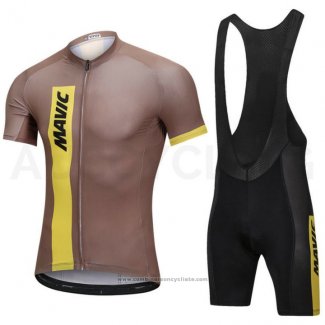 2018 Maillot Cyclisme Mavic Marron Manches Courtes et Cuissard