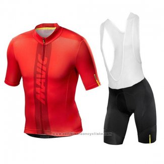 2018 Maillot Cyclisme Mavic Rouge Manches Courtes et Cuissard