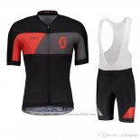 2018 Maillot Cyclisme Scott Noir Gris Manches Courtes et Cuissard