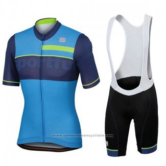 2018 Maillot Cyclisme Sportful Bleu Manches Courtes et Cuissard