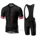 2019 Maillot Cyclisme Castelli Climber's 2.0 Noir Rose Manches Courtes et Cuissard