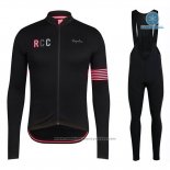 2019 Maillot Cyclisme Rapha Noir Rose Manches Longues et Cuissard