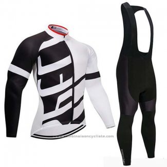 2019 Maillot Cyclisme Specialized Noir Blanc Manches Longues et Cuissard