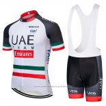 2019 Maillot Cyclisme UCI Monde Champion Uae Blanc Noir Rouge Manches Courtes et Cuissard